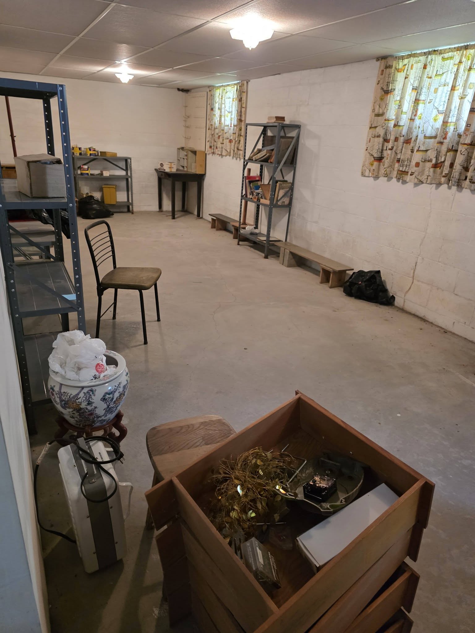Clean empty basement after full cleanout